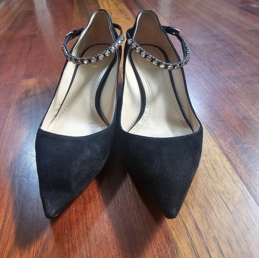 Dior Black Crystal And Suede Pumps Size 38.5